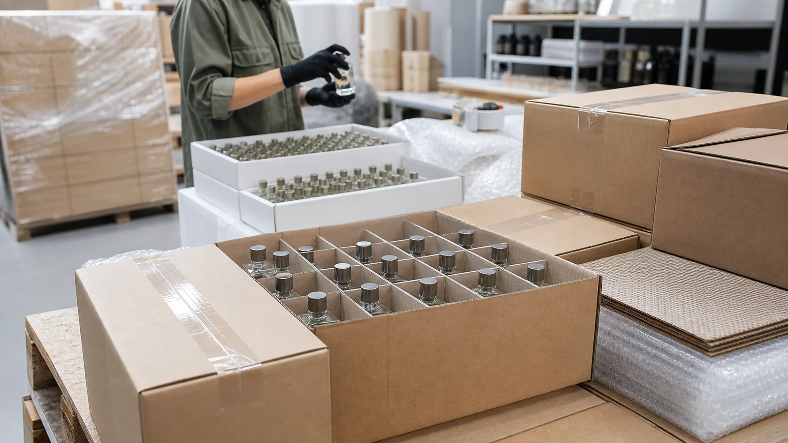Cajas de perfume a base de alcohol preparadas para un transporte internacional conforme, relacionadas con cómo importar perfume
