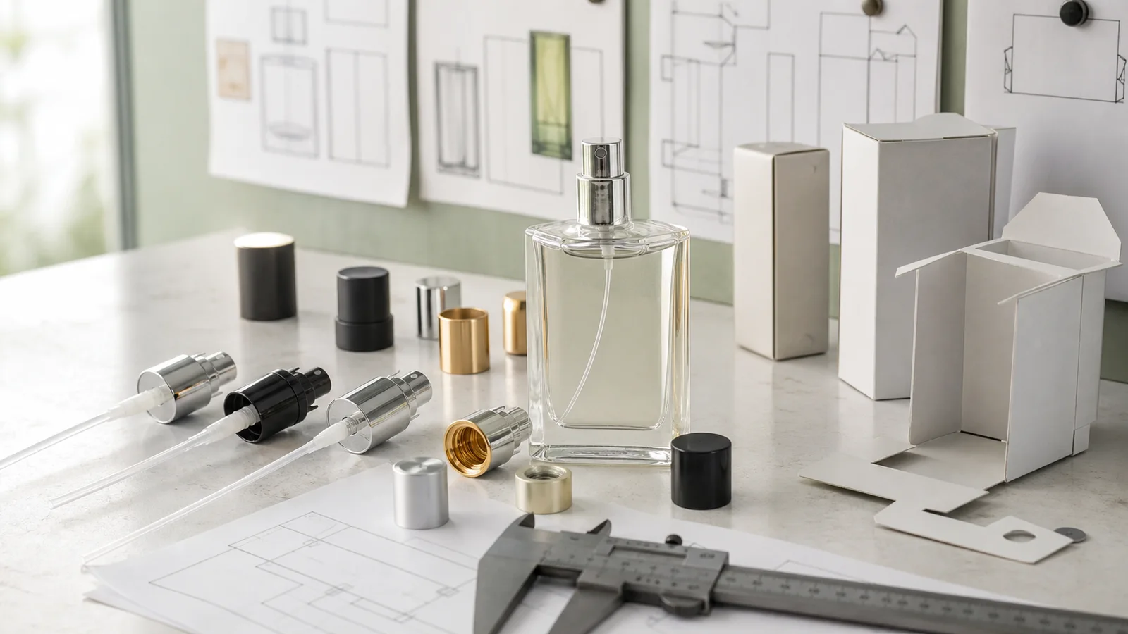 Componentes de frasco, bomba y estuche de perfume sometidos a revisión técnica, relacionados con proveedores de frascos de perfume