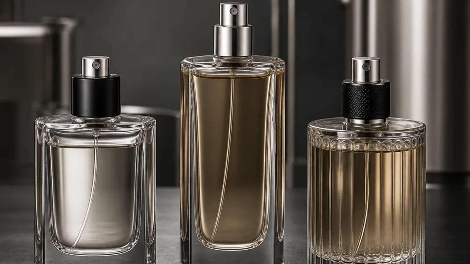 Productos de perfumería fina terminados en diversos formatos de frasco relacionados con los frascos de perfume personalizados