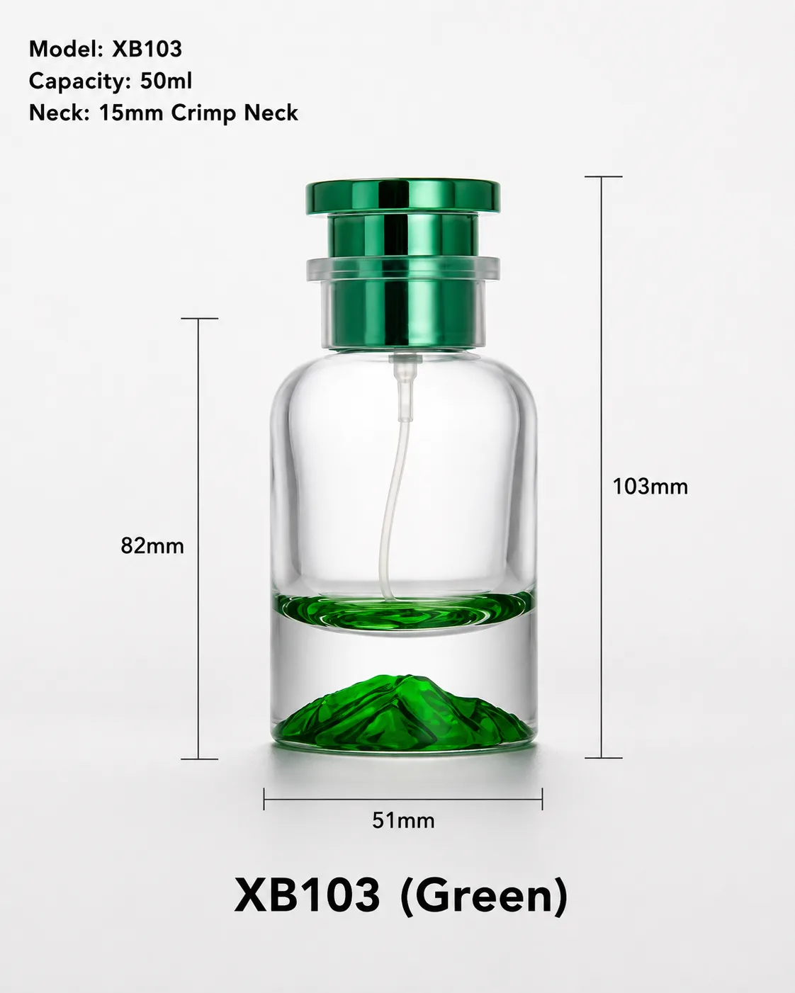 XB103 green perfume bottle