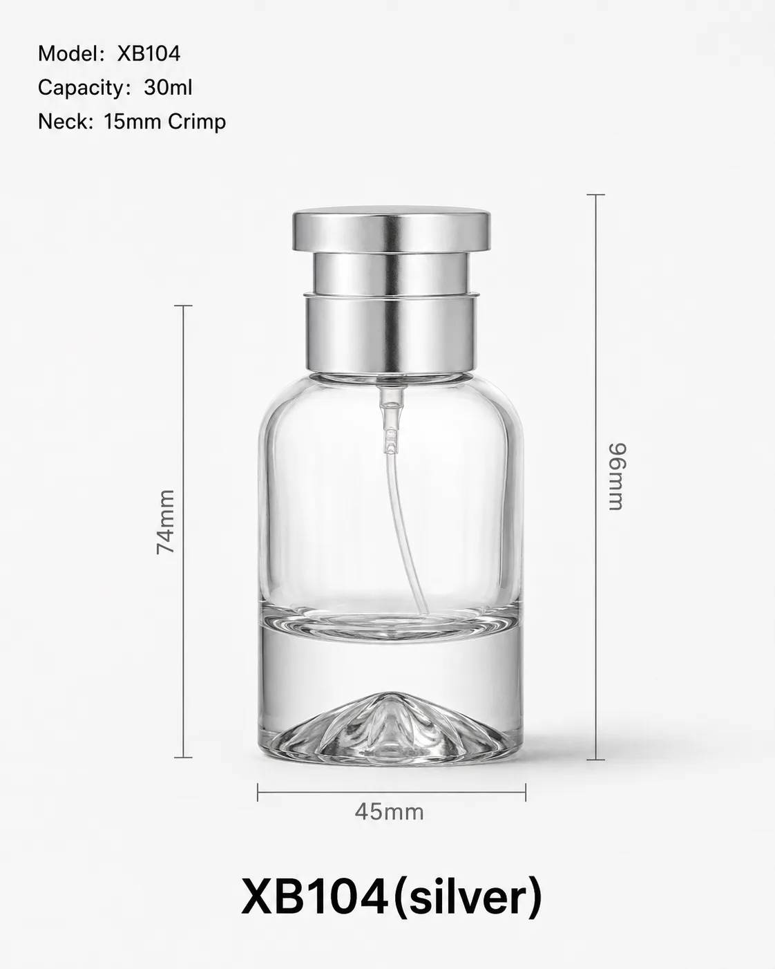 XB104 sliver perfume bottle