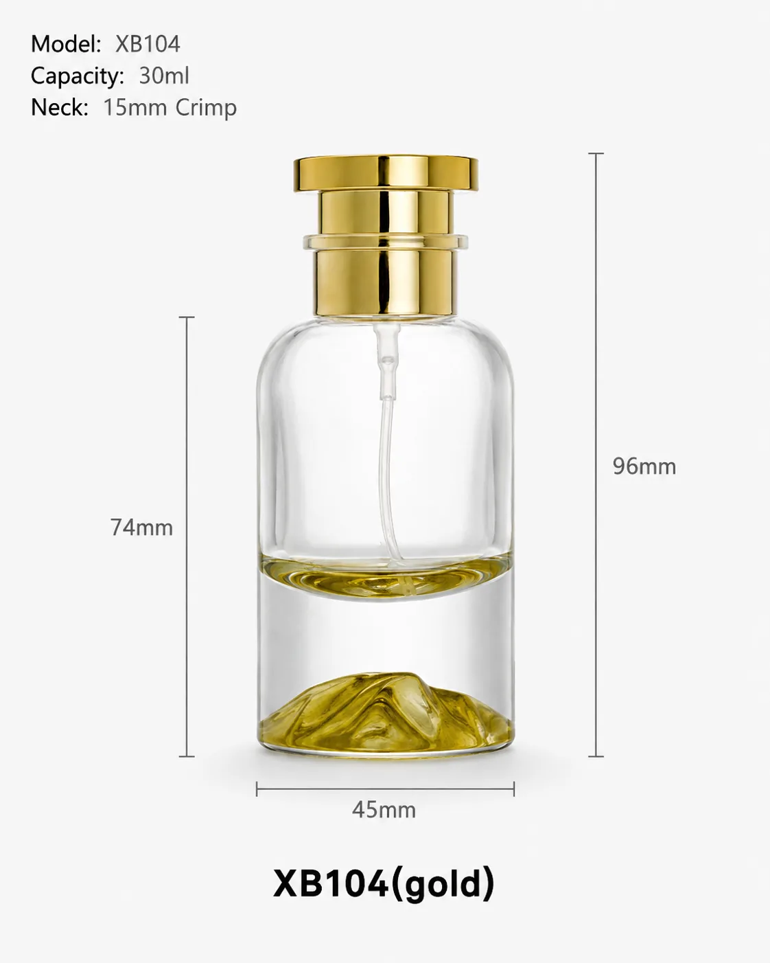 XB104 gold perfume bottle
