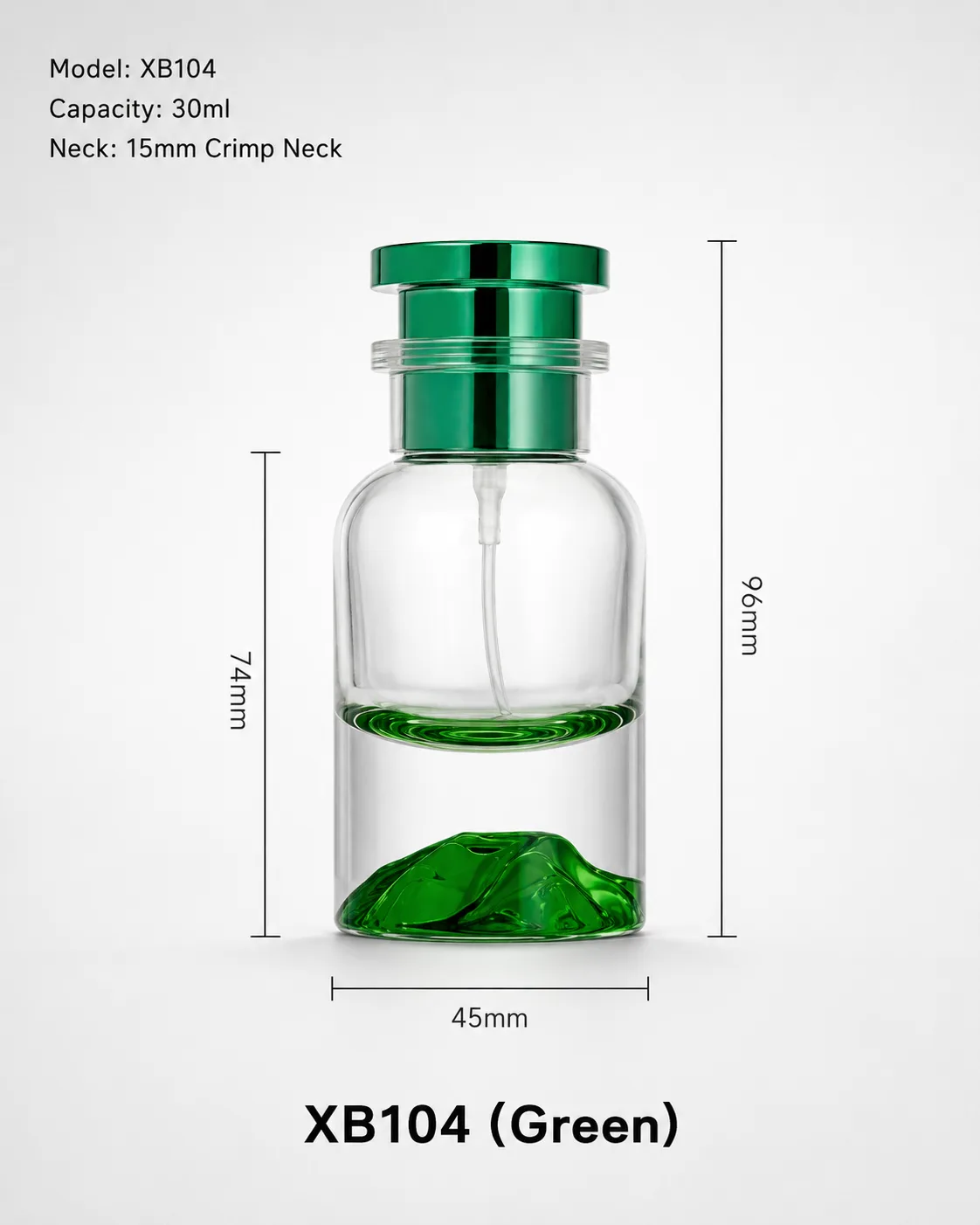 XB104 green perfume bottle