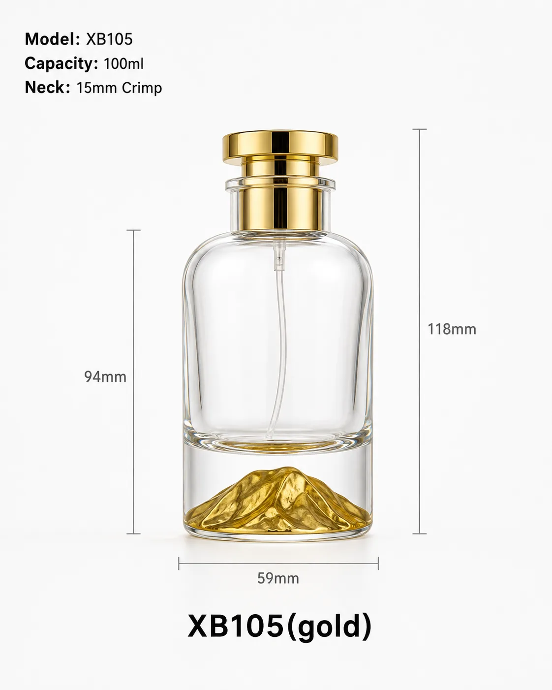 XB105 gold perfume bottle