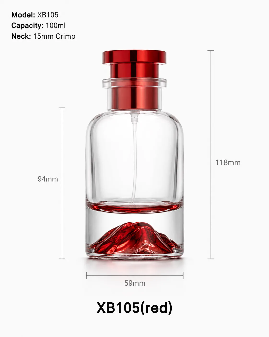 XB105 red perfume bottle