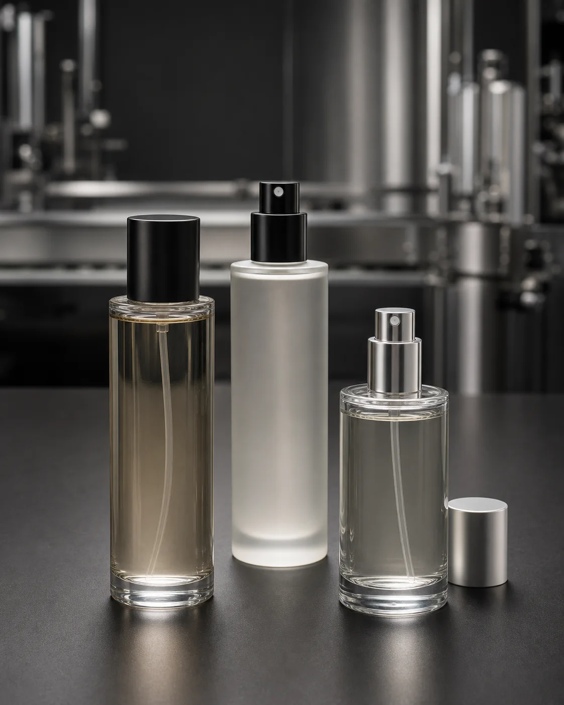 Unbranded fine mist spray bottles for body and hair fragrance manufacturing